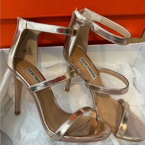 Steve Madden Metallic Pink Strappy Heels